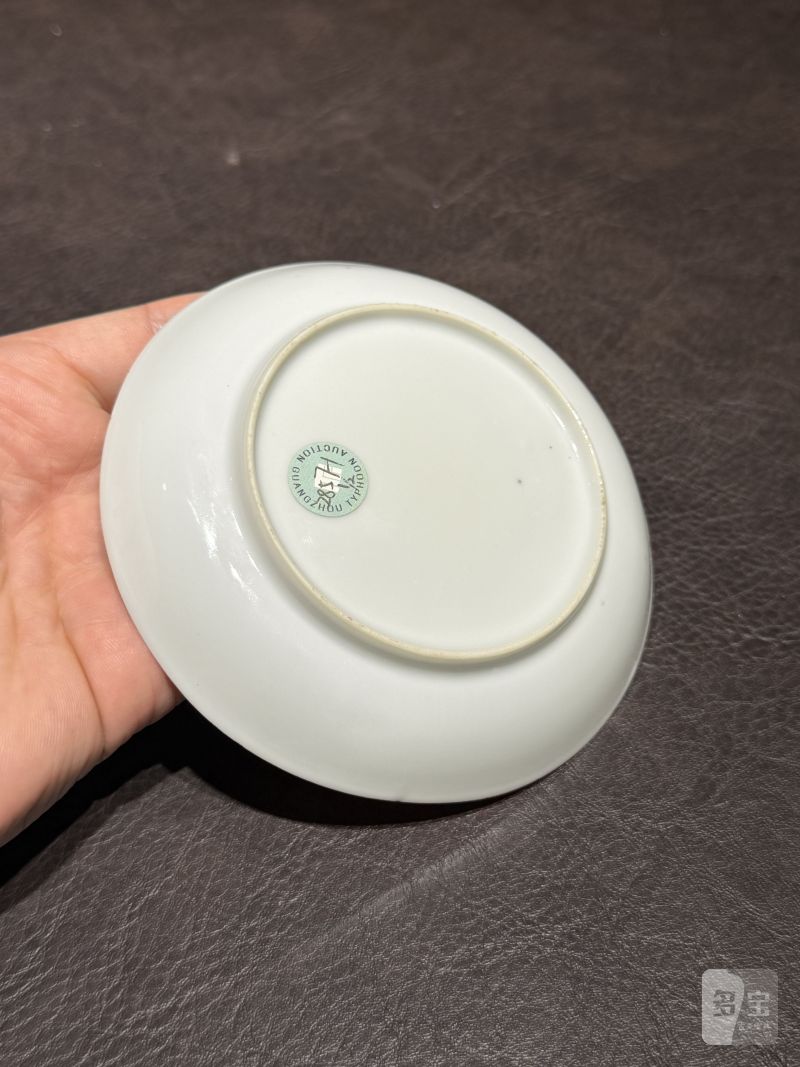 清雍正 胭脂水地粉彩芦雁图杯碟一套 - 图12